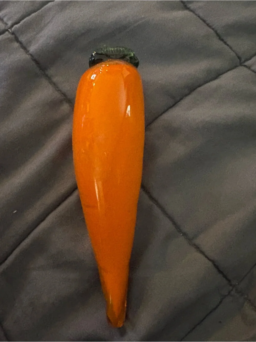 Murano Style Blown Glass Carrot 7” Long